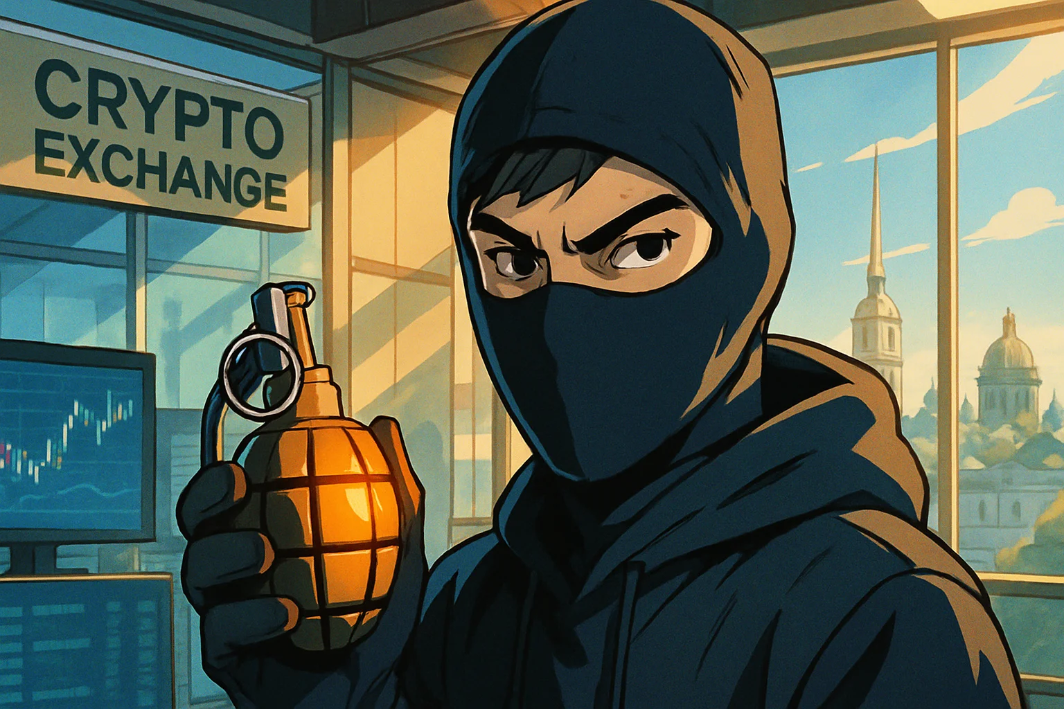 模造手榴弾を使って取引所を強奪しましょう！ 21歳ロシア人男をその場で逮捕